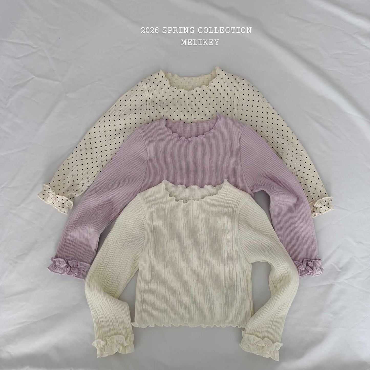 韓國童裝 26春 | ME26120 Rose Frill Tee