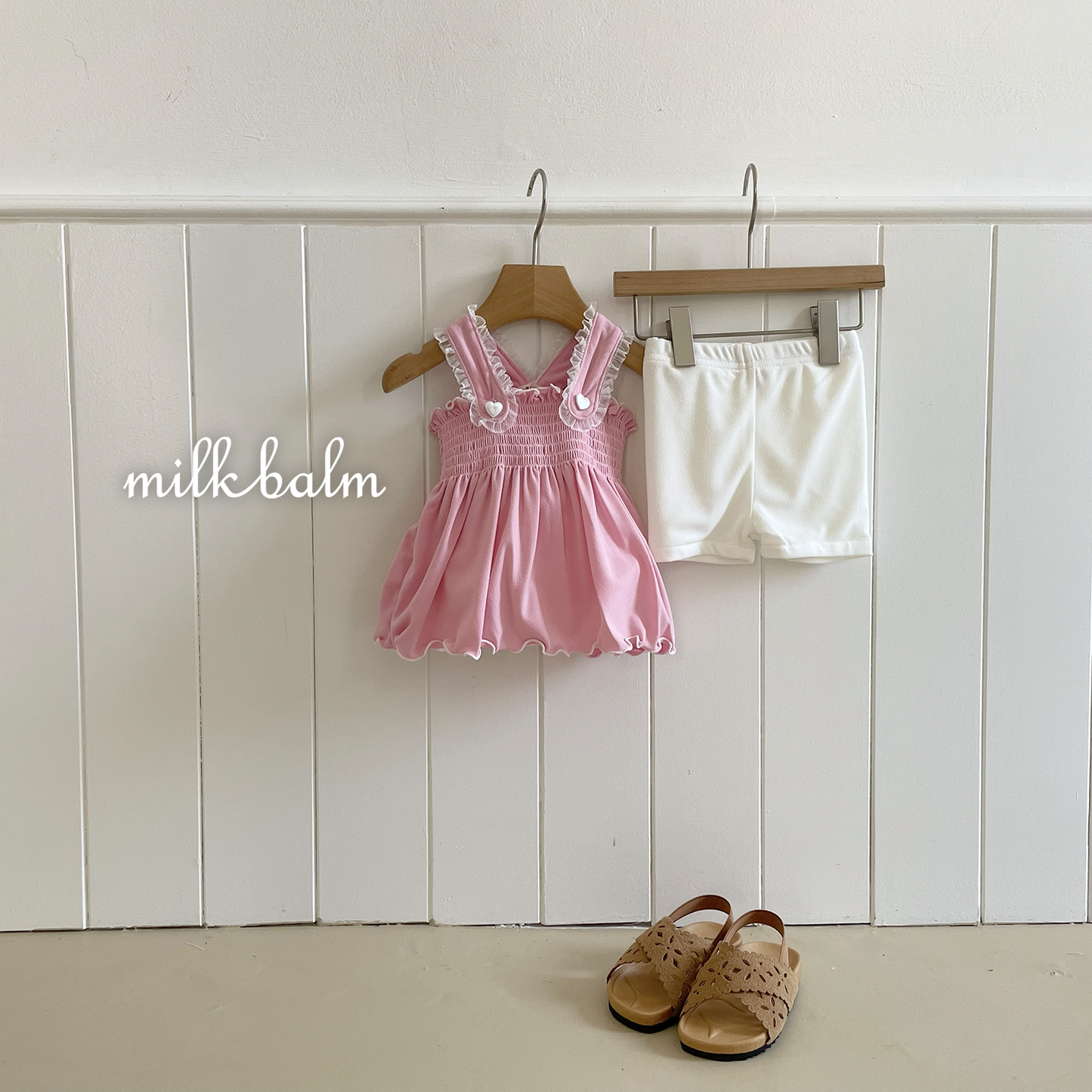 韓國童裝 26夏| MK01 Bella Smocking Swimsuit SET (80-120cm)