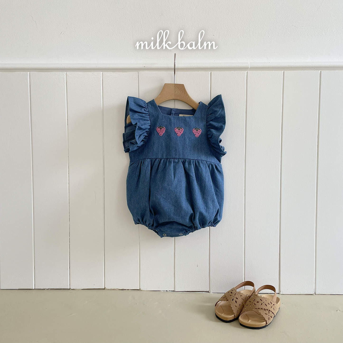 韓國童裝 26夏| MK13 Strawberry Denim Suit (75-90cm)