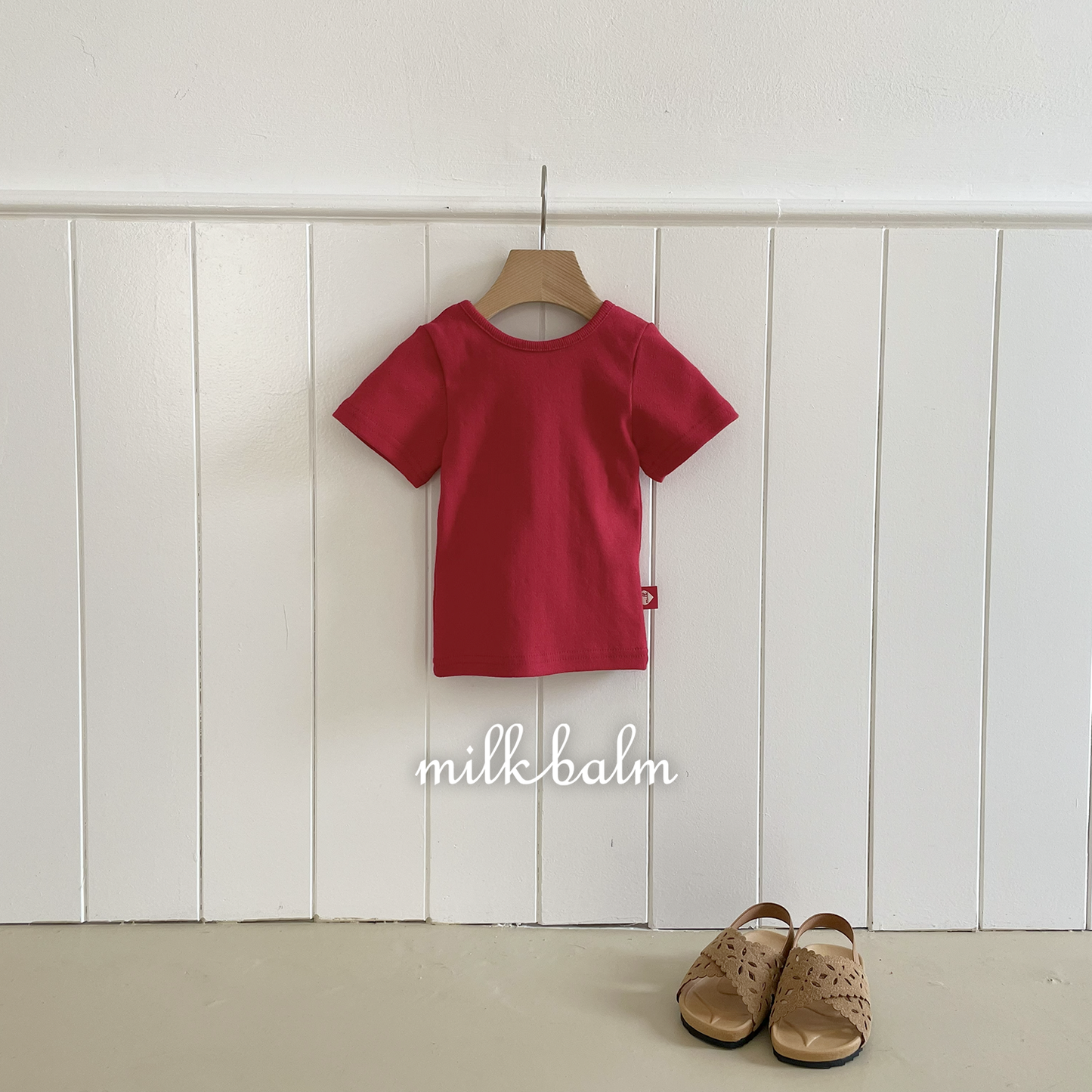 韓國童裝 26夏| MK23 Eyelet X-back Short Sleeve T (80-120cm)