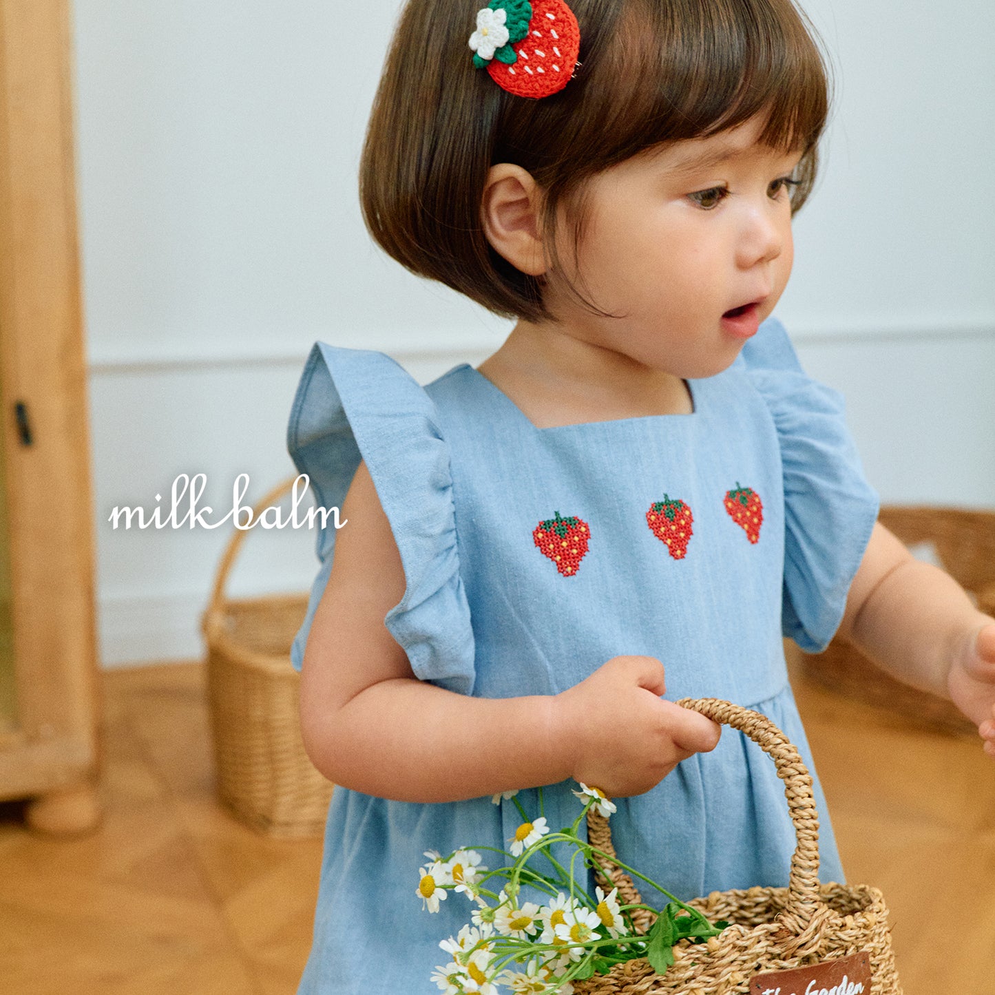 韓國童裝 26夏| MK13 Strawberry Denim Suit (75-90cm)