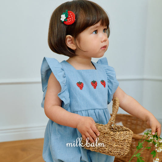 韓國童裝 26夏| MK13 Strawberry Denim Suit (75-90cm)