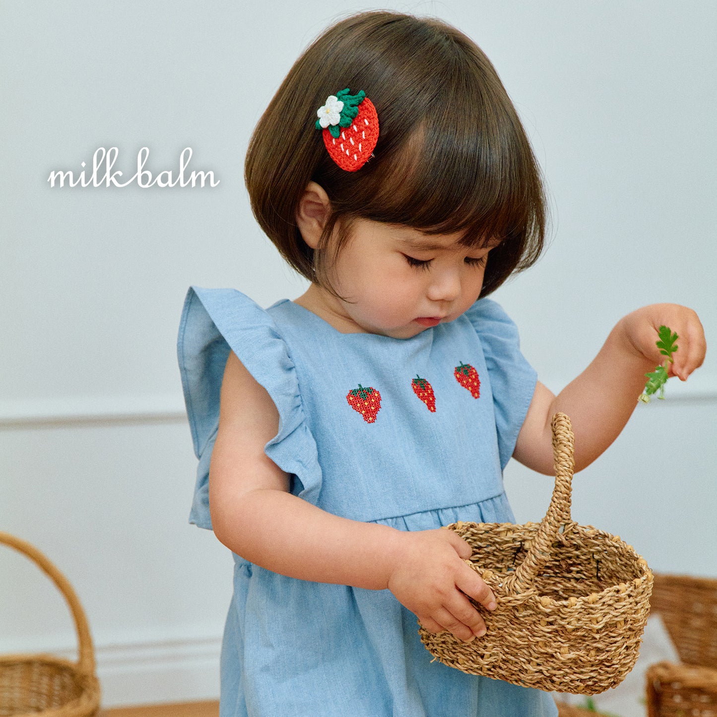 韓國童裝 26夏| MK13 Strawberry Denim Suit (75-90cm)