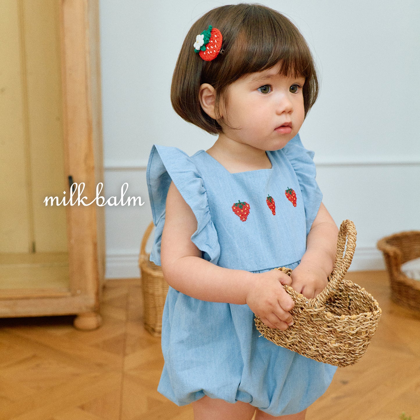 韓國童裝 26夏| MK13 Strawberry Denim Suit (75-90cm)