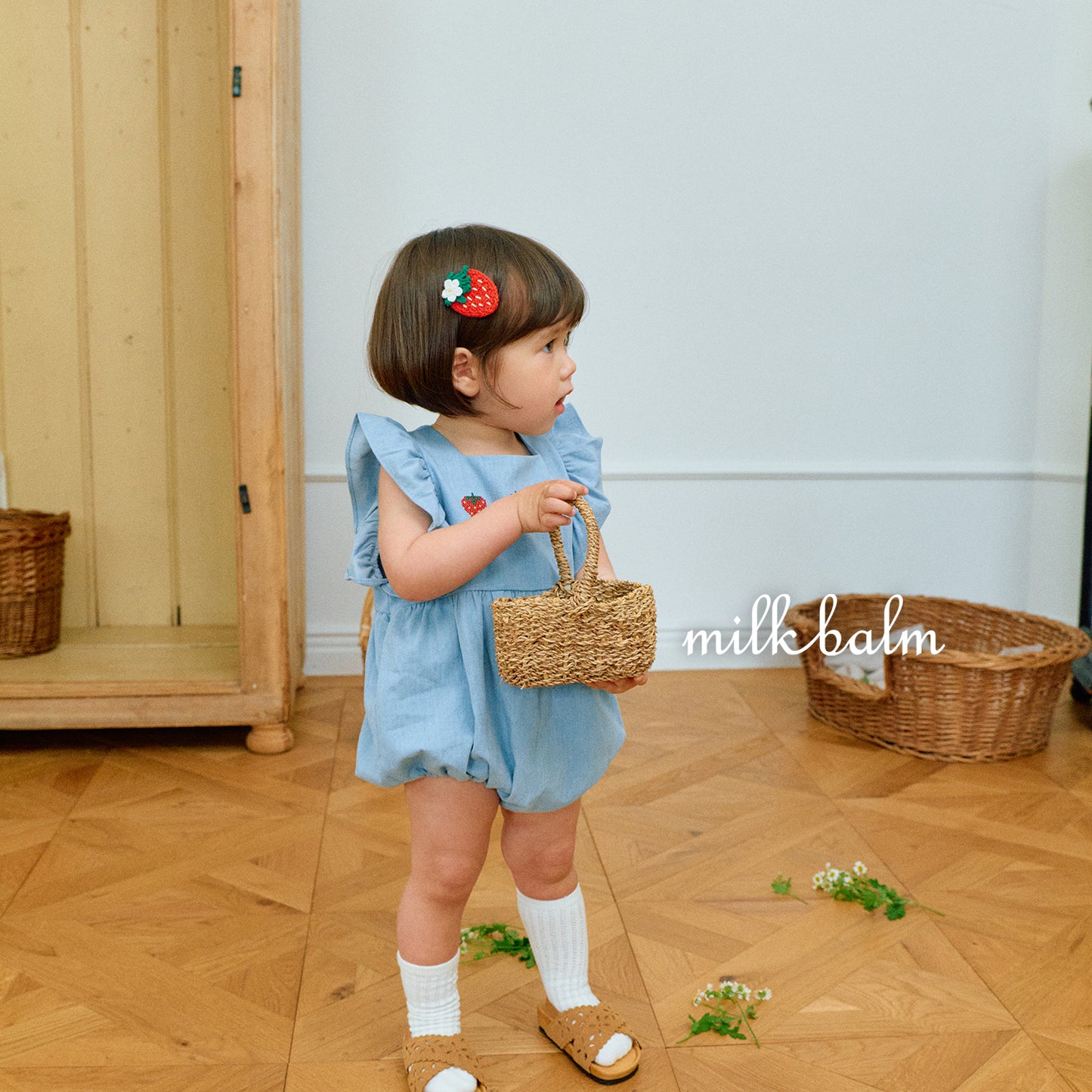 韓國童裝 26夏| MK13 Strawberry Denim Suit (75-90cm)
