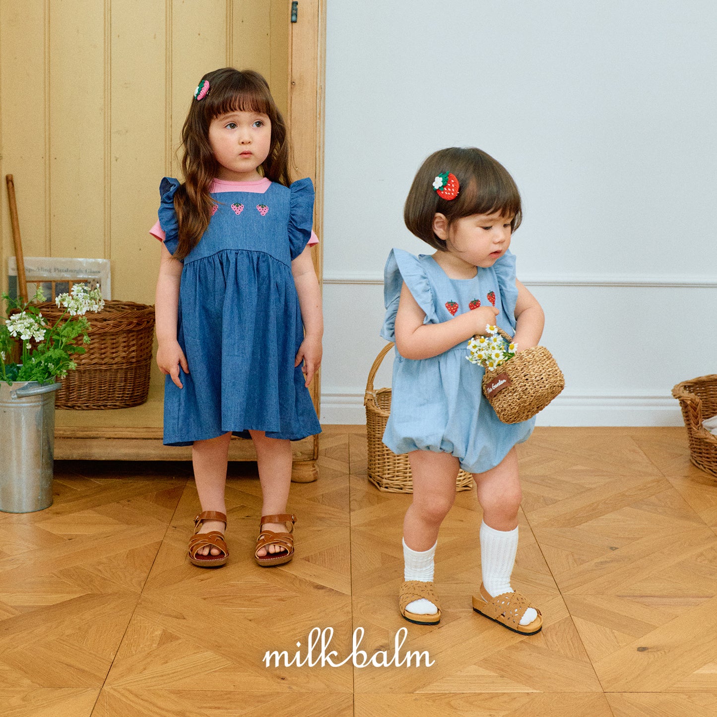 韓國童裝 26夏| MK13 Strawberry Denim Suit (75-90cm)