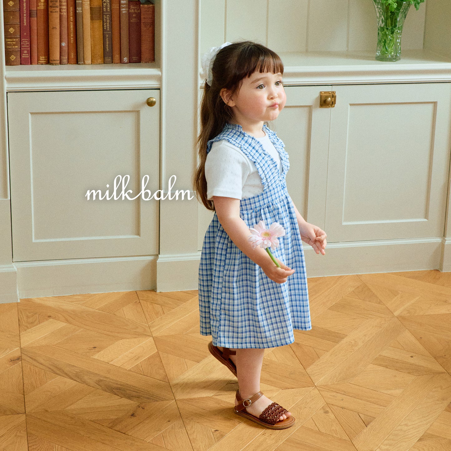 韓國童裝 26夏| MK22 Ribbon Embroidery Suspender SK (80-120cm)