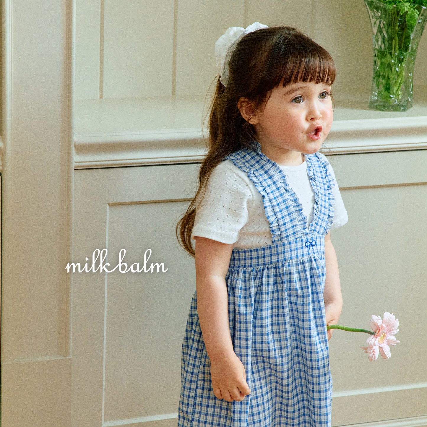 韓國童裝 26夏| MK22 Ribbon Embroidery Suspender SK (80-120cm)