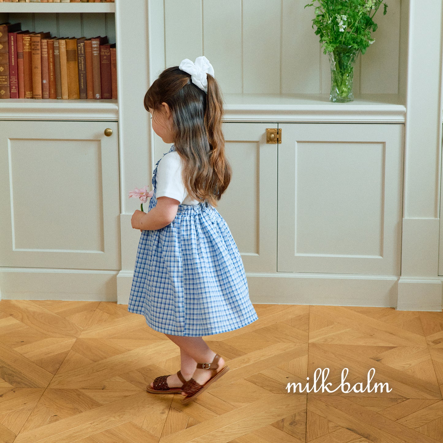 韓國童裝 26夏| MK22 Ribbon Embroidery Suspender SK (80-120cm)