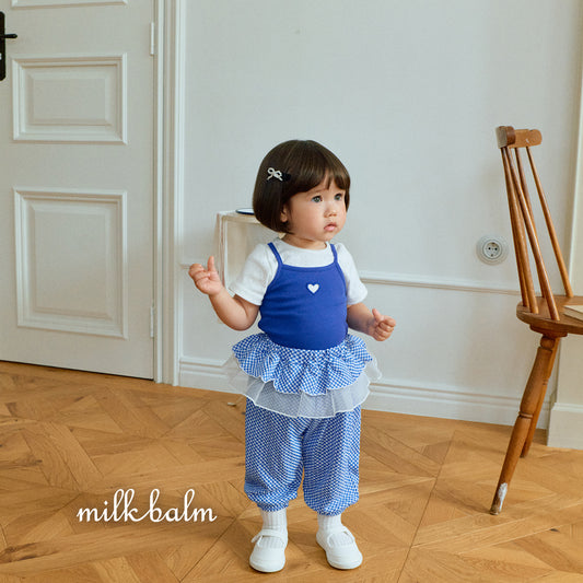韓國童裝 26夏| MK24 Check Frill Pants (80-120cm)