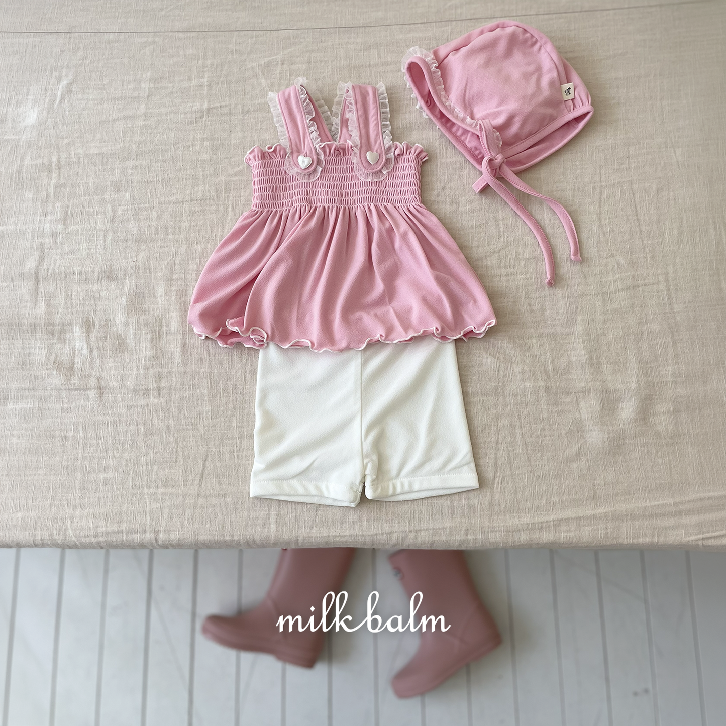 韓國童裝 26夏| MK01 Bella Smocking Swimsuit SET (80-120cm)