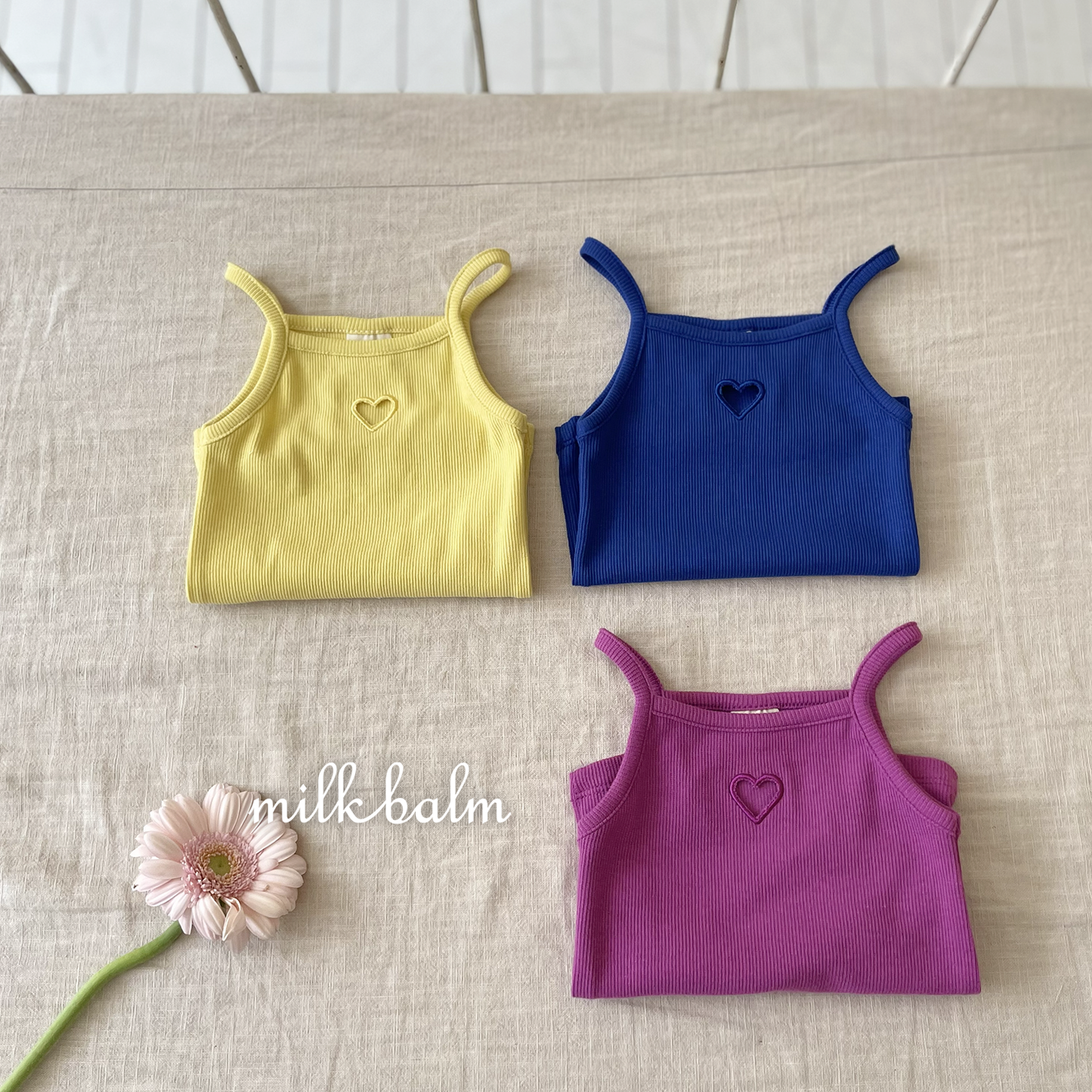 韓國童裝 26夏| MK26 Heart Ribbed Sleeveless (80-120cm)