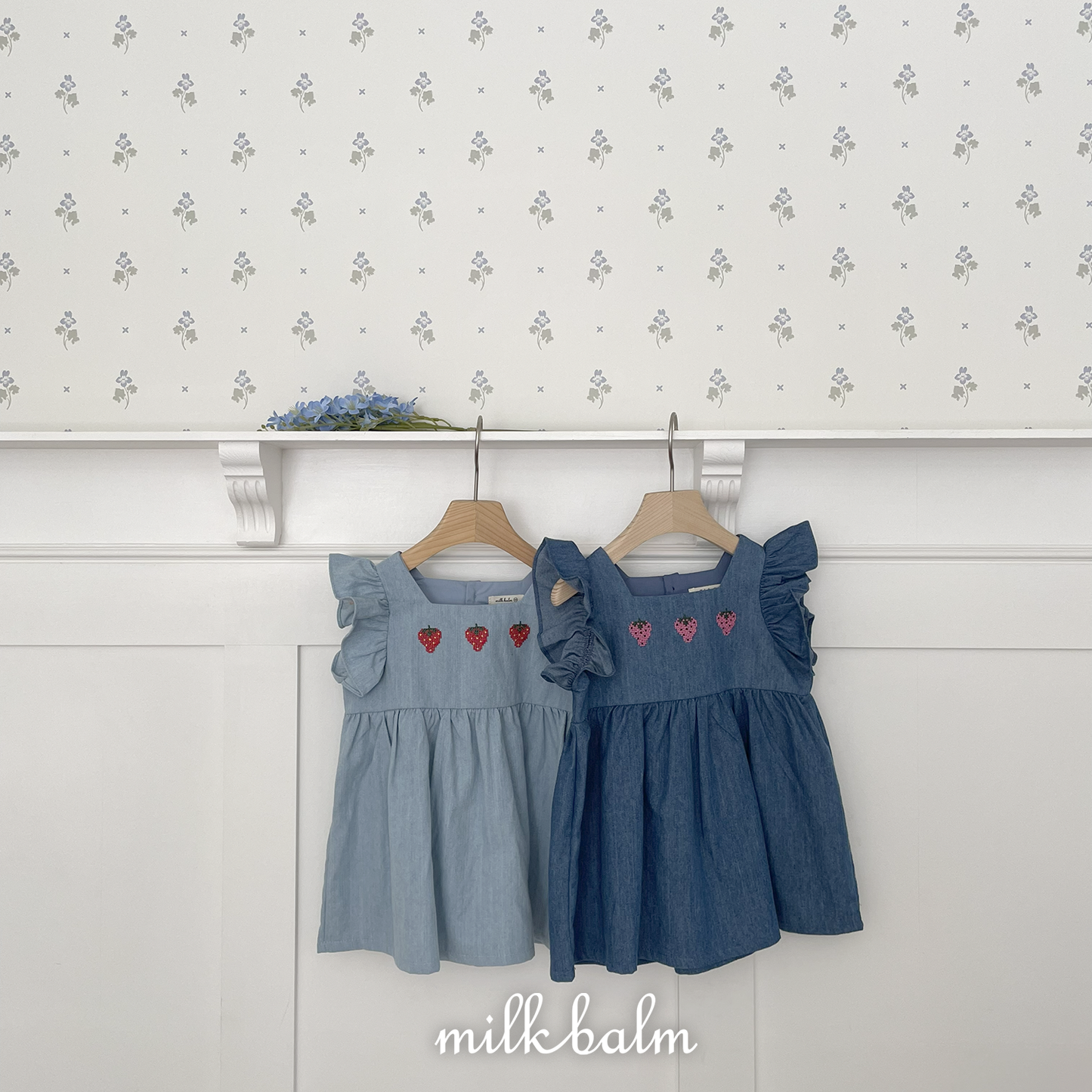 韓國童裝 26夏| MK14 Strawberry Denim OPS (80-120cm)
