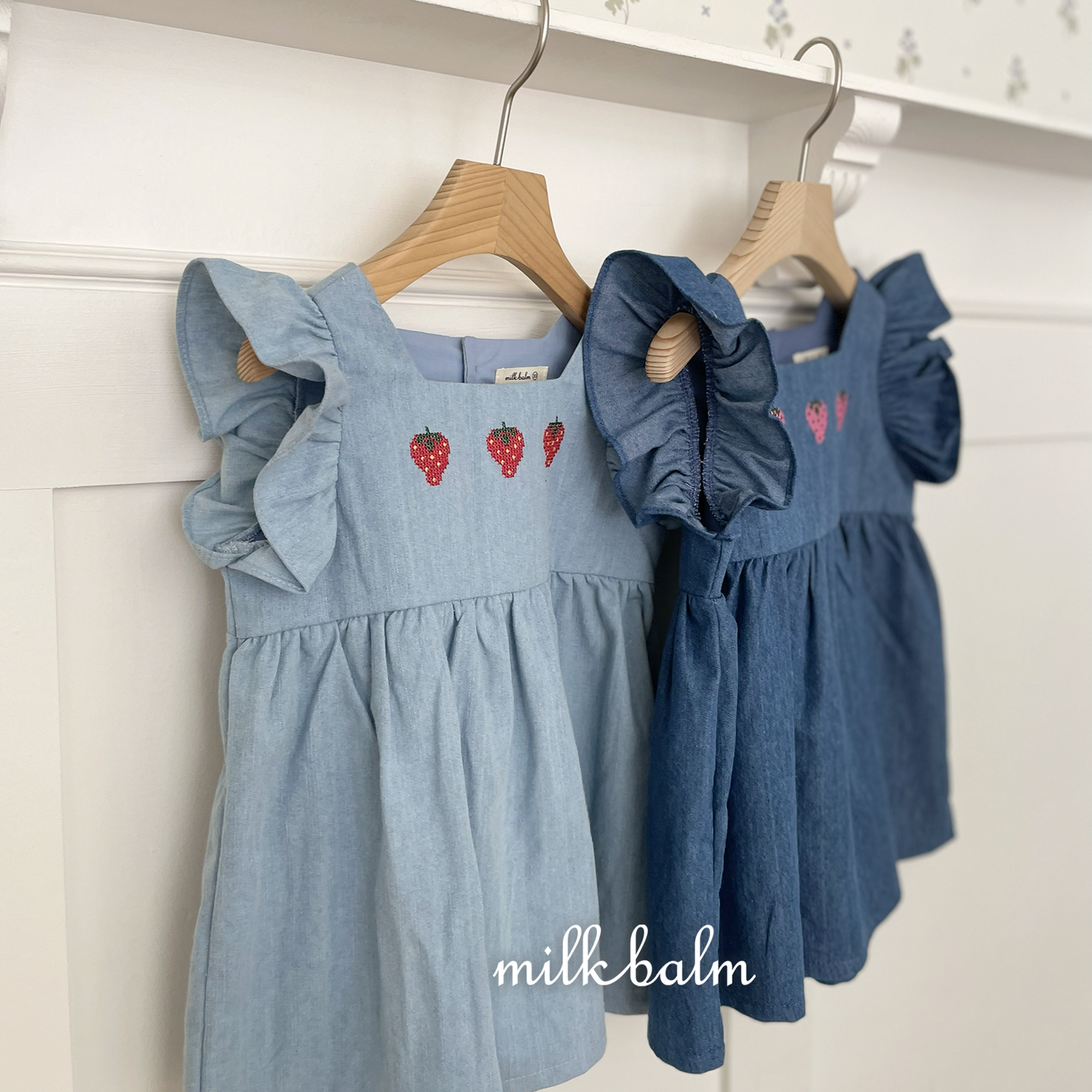 韓國童裝 26夏| MK14 Strawberry Denim OPS (80-120cm)