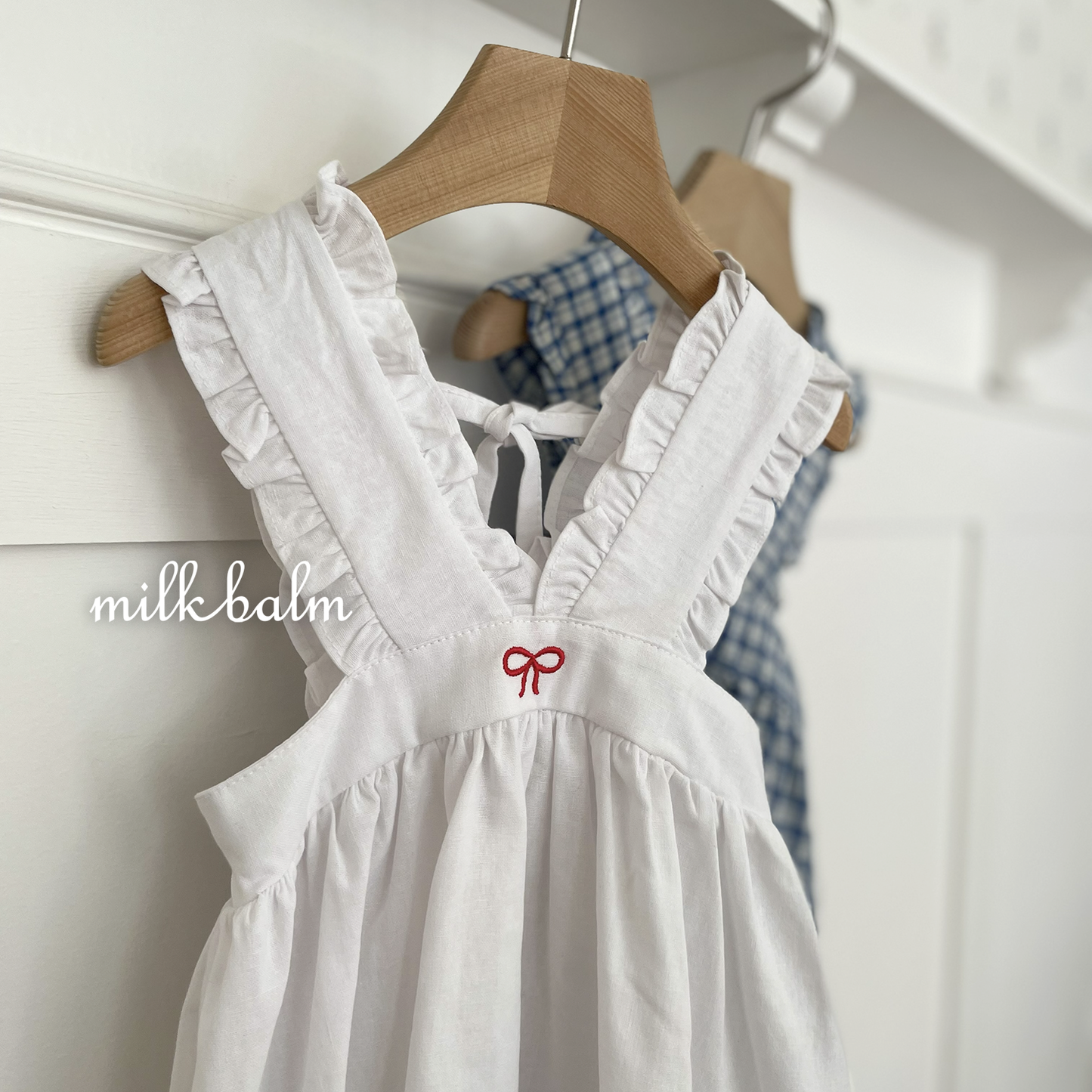 韓國童裝 26夏| MK22 Ribbon Embroidery Suspender SK (80-120cm)