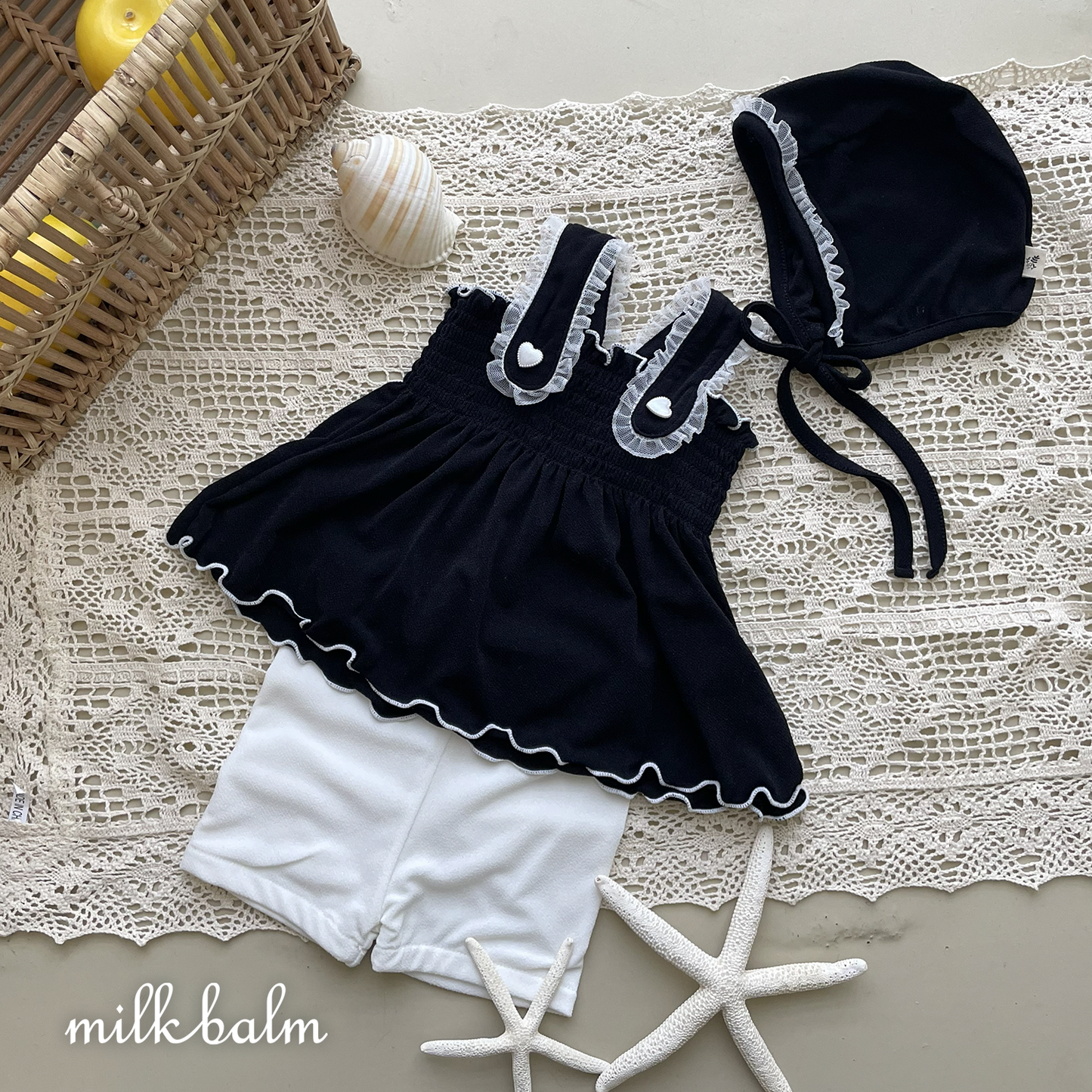 韓國童裝 26夏| MK01 Bella Smocking Swimsuit SET (80-120cm)