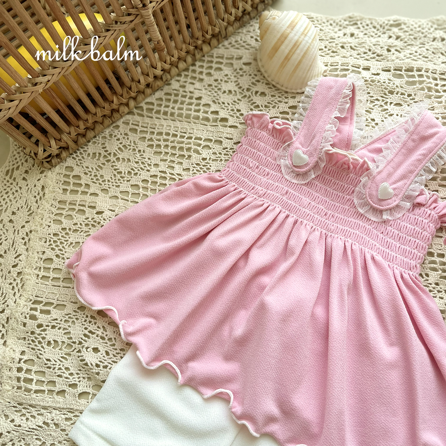 韓國童裝 26夏| MK01 Bella Smocking Swimsuit SET (80-120cm)