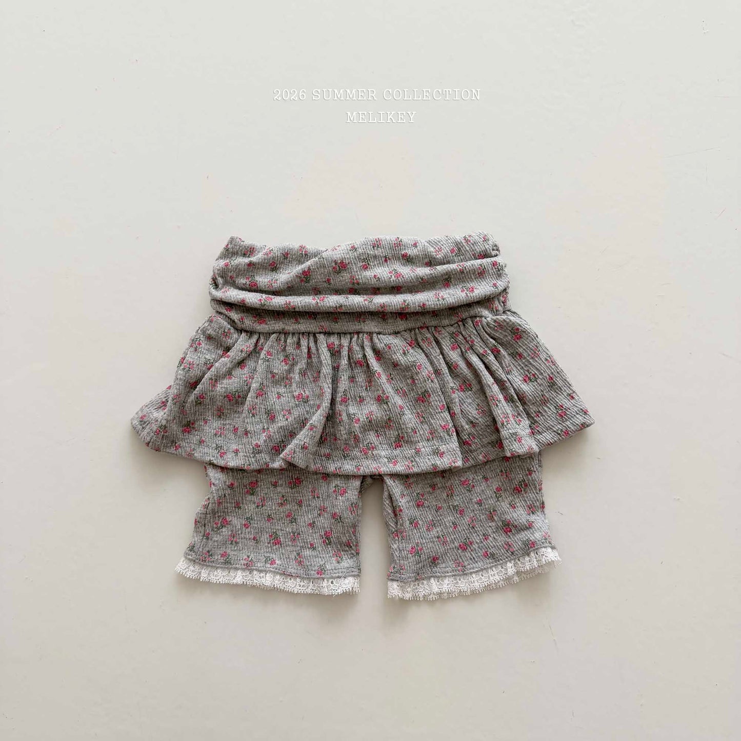 韓國童裝 26夏| ME48 Shirring Skirt Leggings 5-bu 抓皺裙褲5分褲 (80-140cm)