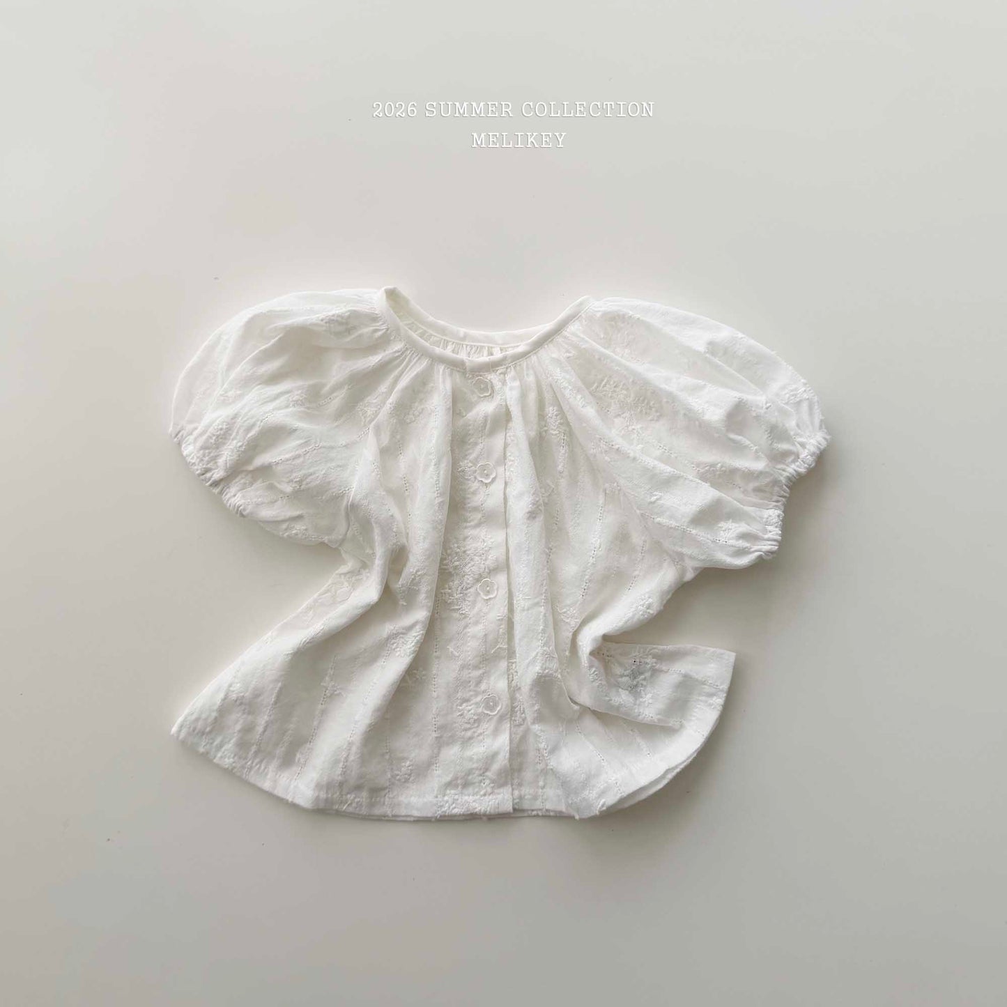 韓國童裝 26夏| ME47 Dandelion Shirring BL 蒲公英抓皺上衣 (80-140cm)