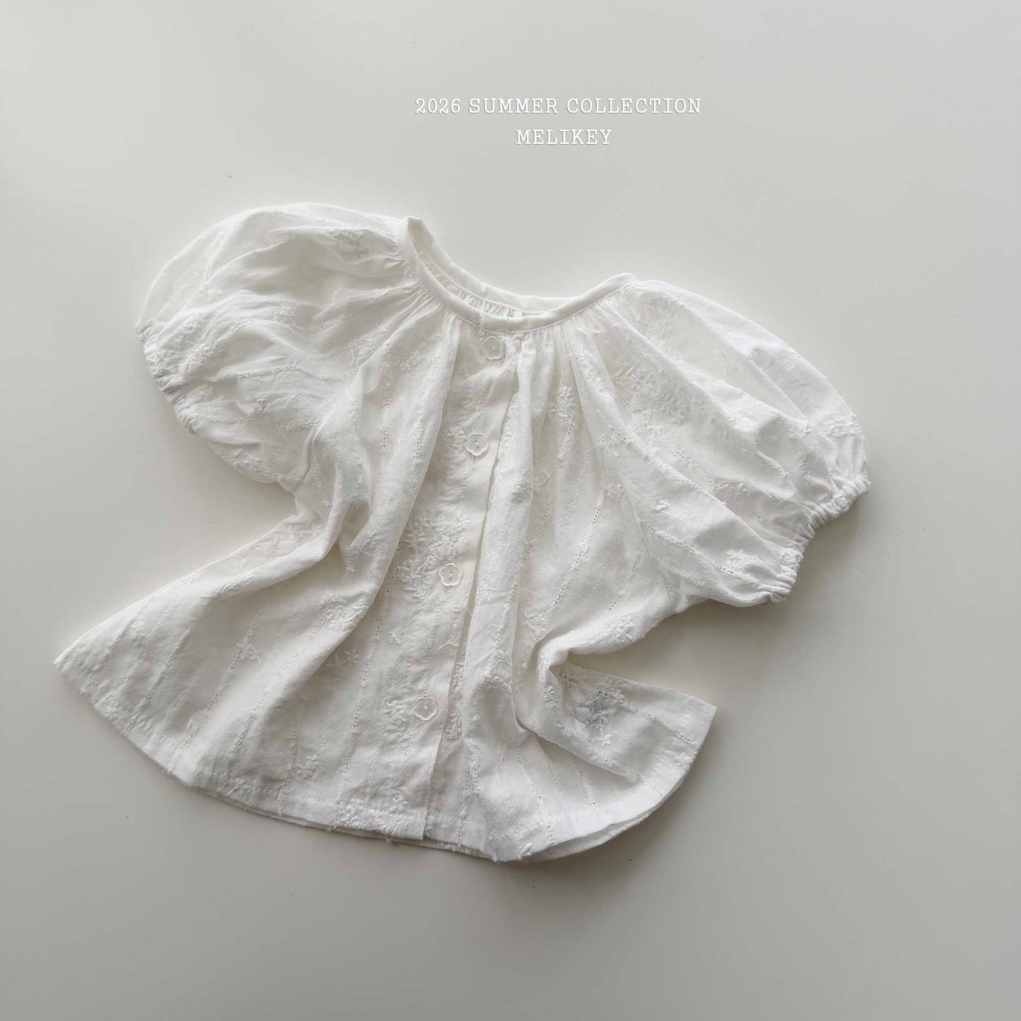 韓國童裝 26夏| ME47 Dandelion Shirring BL 蒲公英抓皺上衣 (80-140cm)
