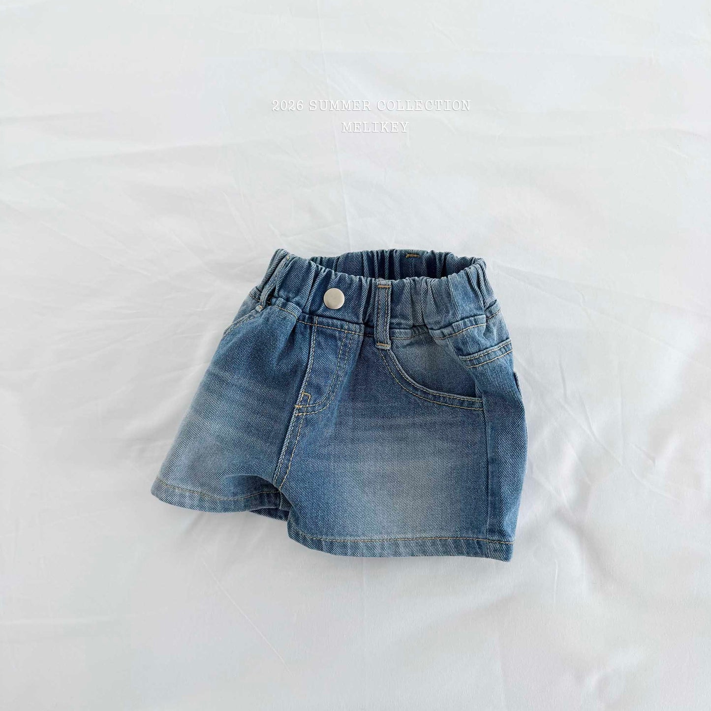 韓國童裝 26夏| ME49 Brush Denim P 刷色牛仔短褲 (80-140cm)