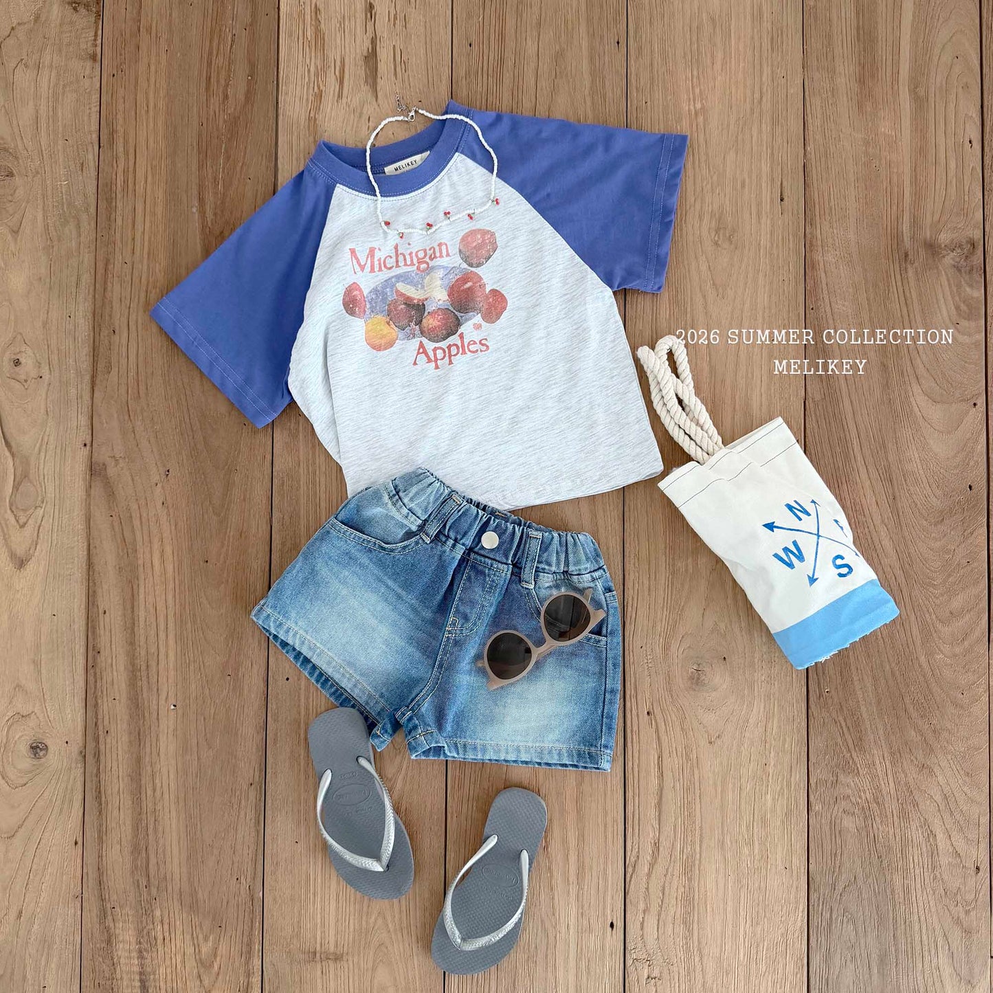 韓國童裝 26夏| ME40 Apple Raglan T 蘋果插肩T恤 (80-140cm)