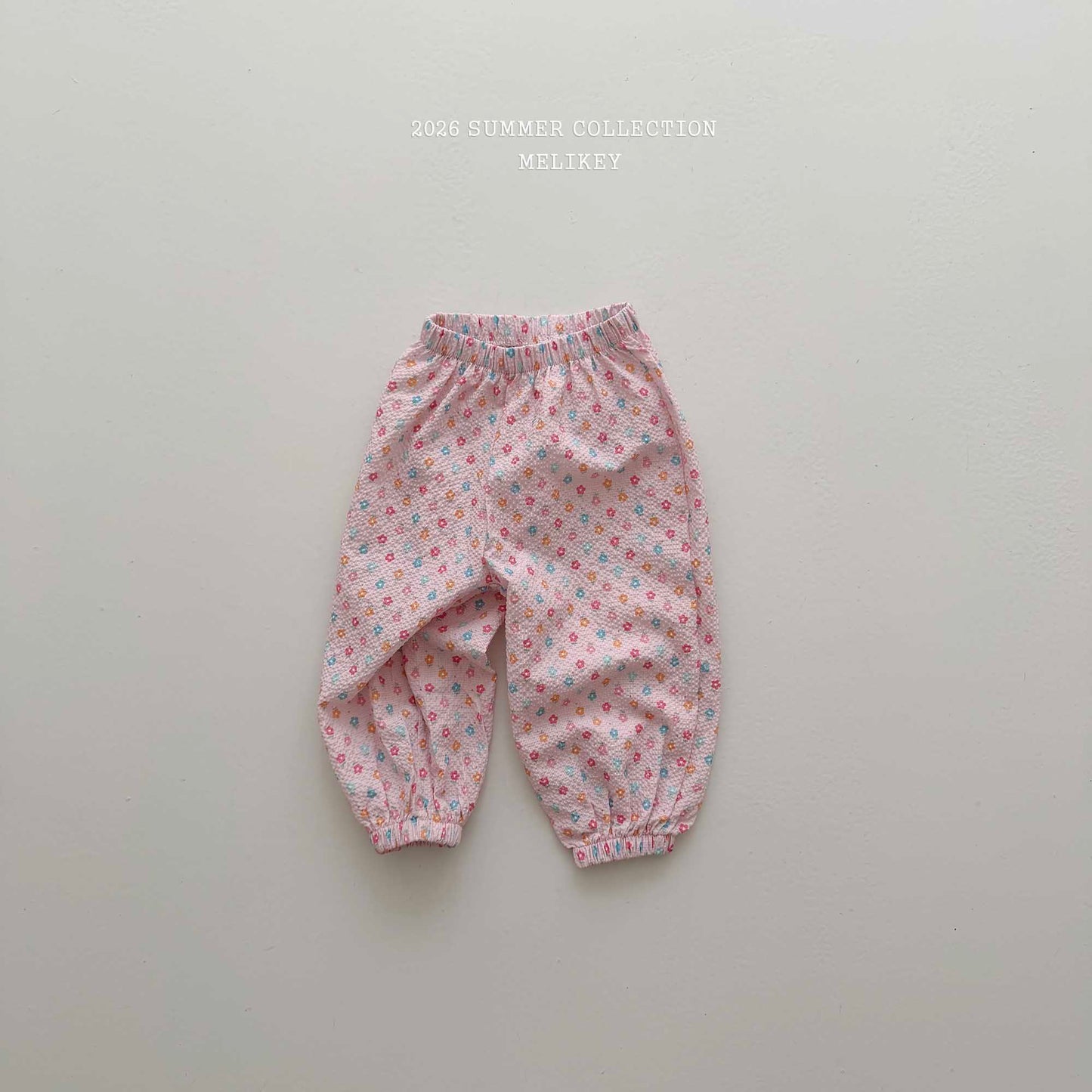 韓國童裝 26夏| ME51 Jelly Flower Jogger P 果凍花朵束口褲 (80-140cm)
