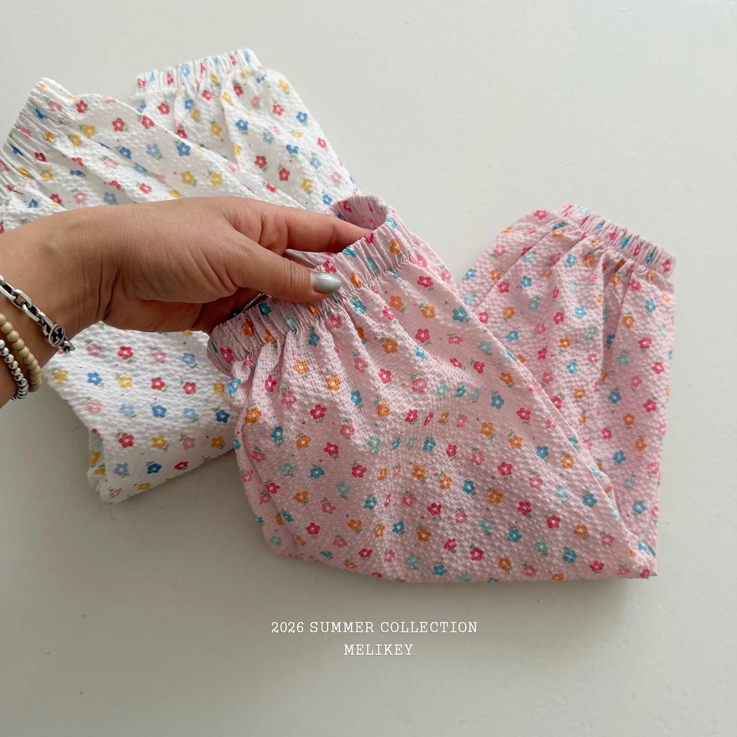 韓國童裝 26夏| ME51 Jelly Flower Jogger P 果凍花朵束口褲 (80-140cm)