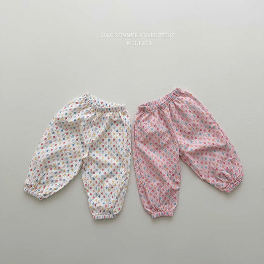 韓國童裝 26夏| ME51 Jelly Flower Jogger P 果凍花朵束口褲 (80-140cm)