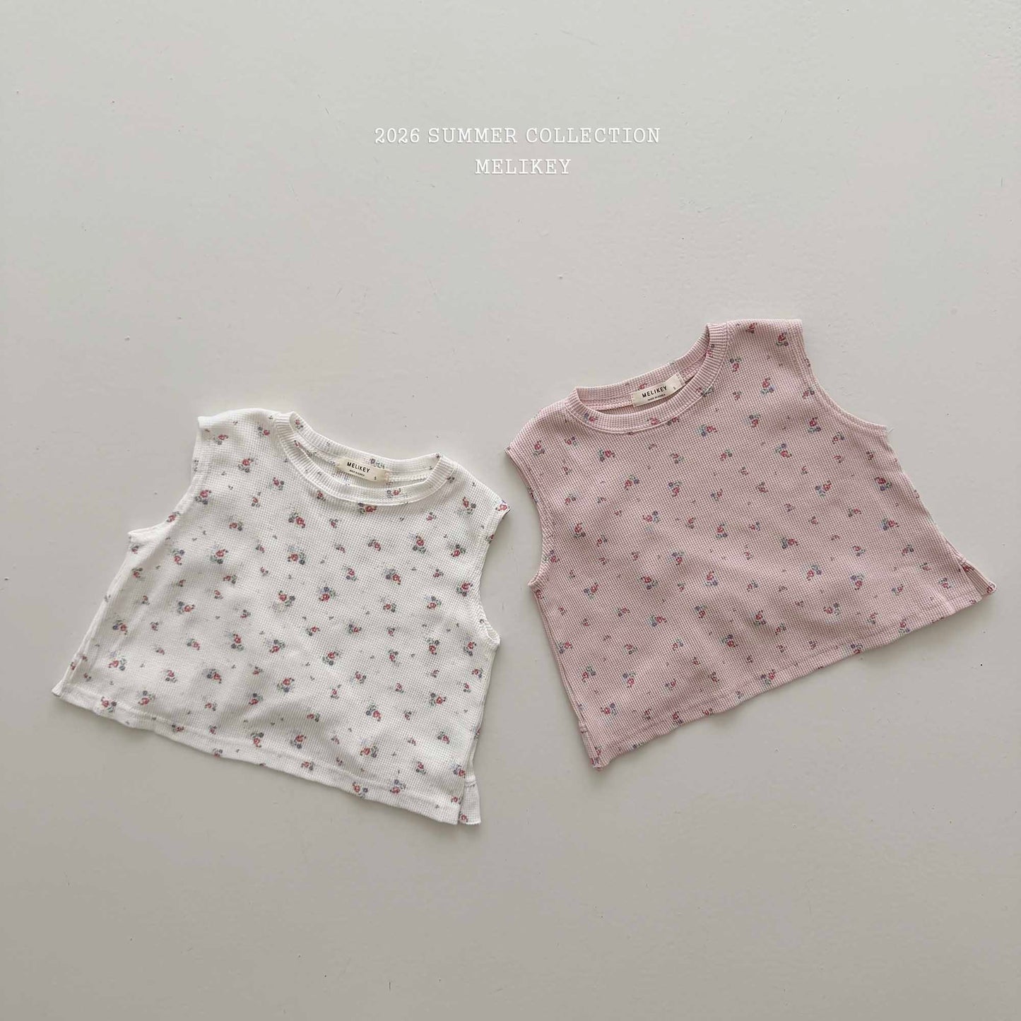韓國童裝 26夏| ME44 Dindin Frill Sleeveless T Dindin 荷葉邊無袖T恤 (80-140cm)