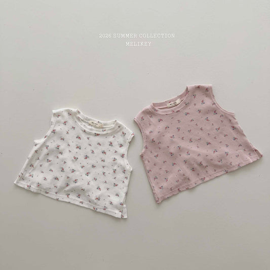韓國童裝 26夏| ME44 Dindin Frill Sleeveless T Dindin 荷葉邊無袖T恤 (80-140cm)