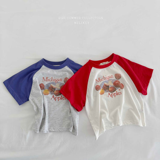 韓國童裝 26夏| ME40 Apple Raglan T 蘋果插肩T恤 (80-140cm)