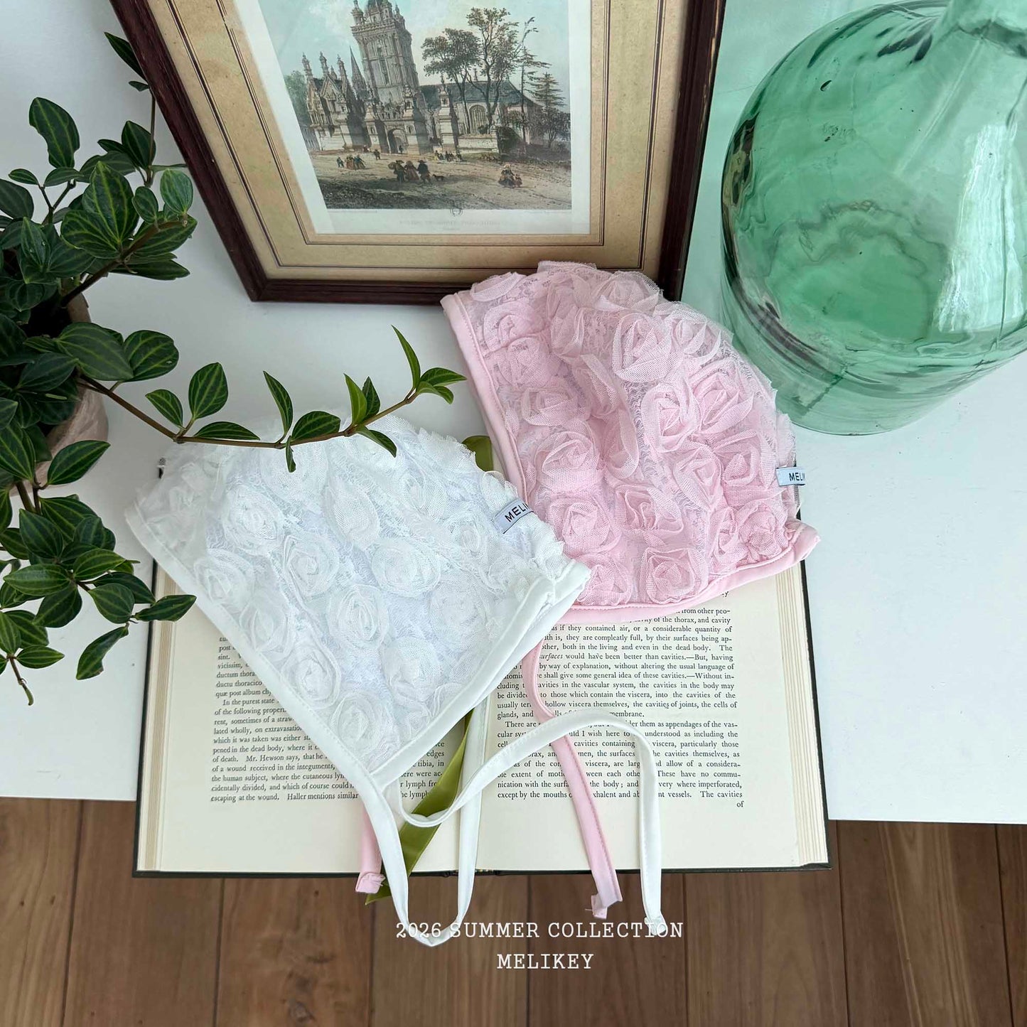 韓國童裝 26夏| ME63 Rose Lace Swim Cap 玫瑰蕾絲泳帽 (FREE)