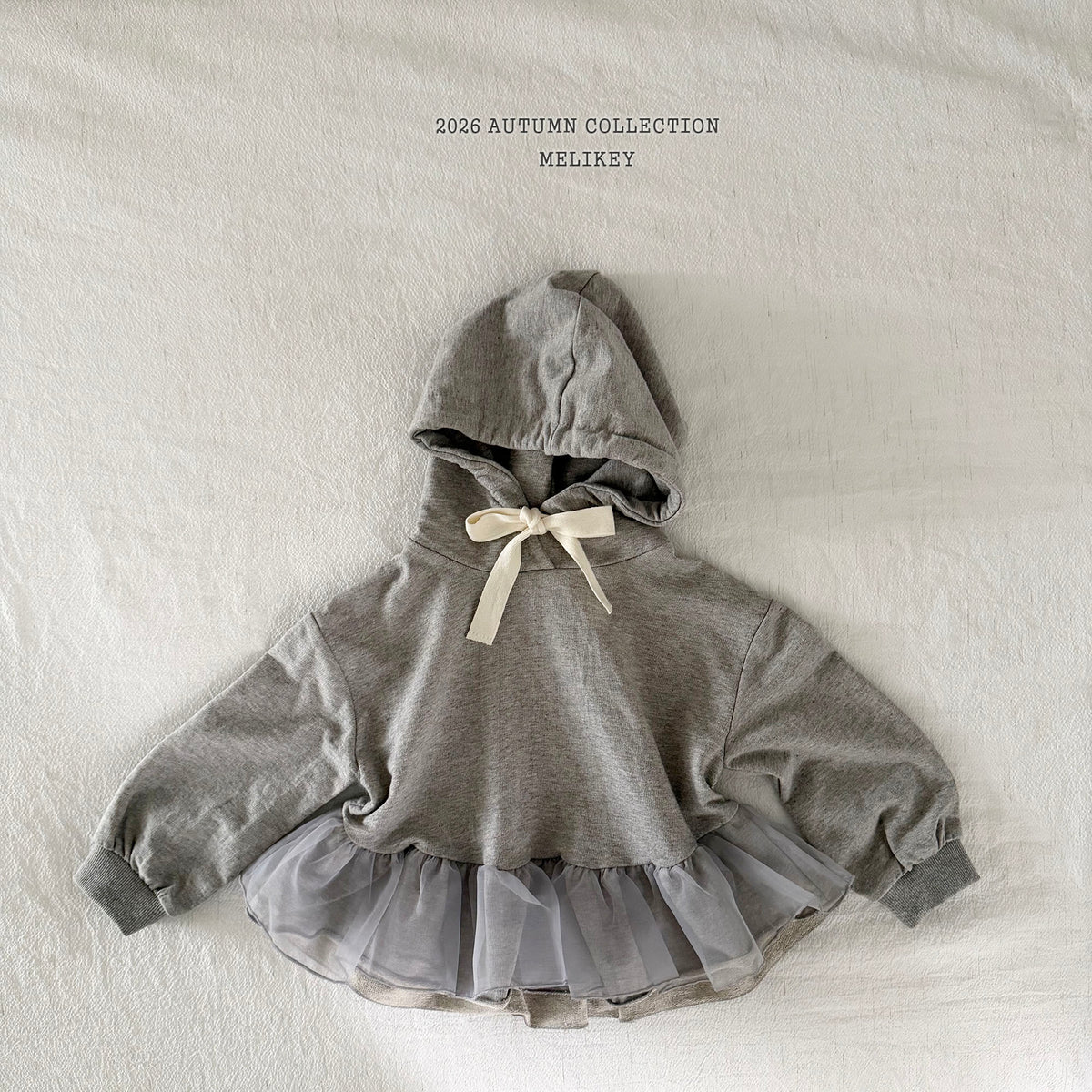 韓國童裝 26秋| ME20 Chacha Frill Hood T-shirt 連帽上衣 (80-140)