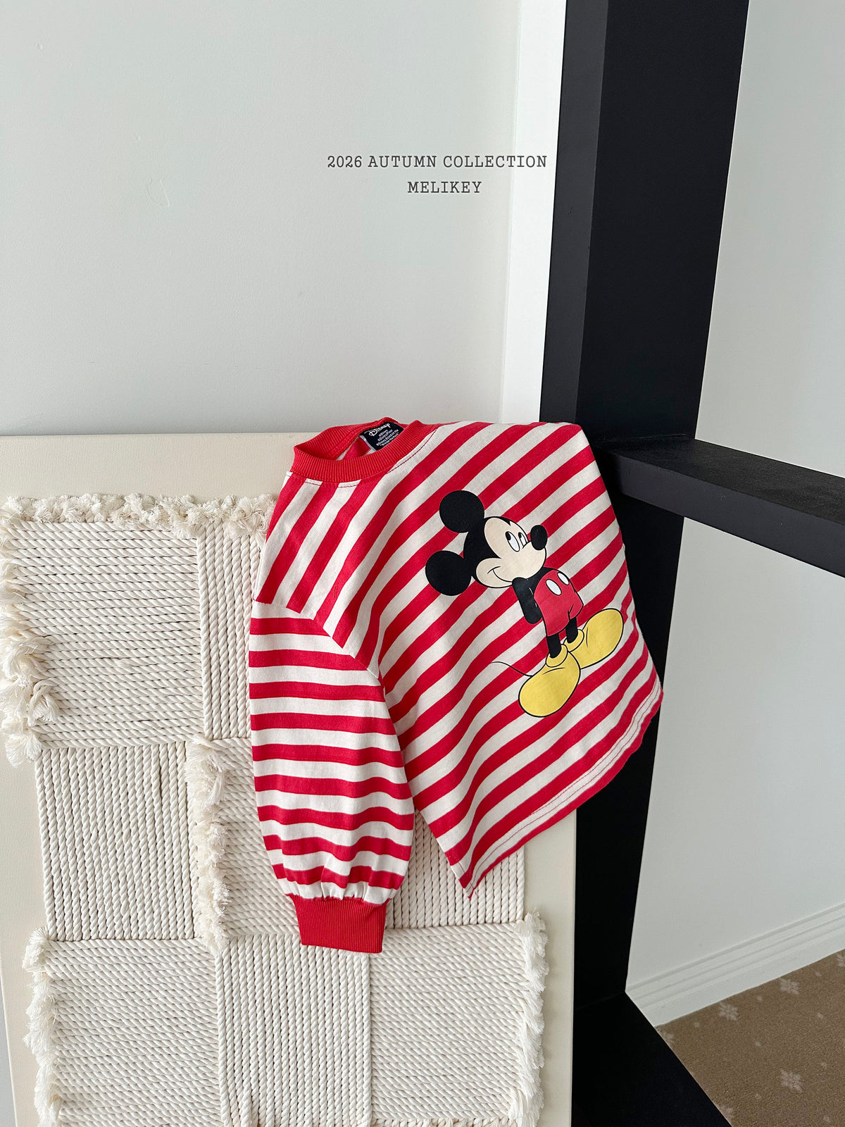 韓國童裝 26秋| ME24 Mickey Ribbed T-shirt 上衣 (80-140)