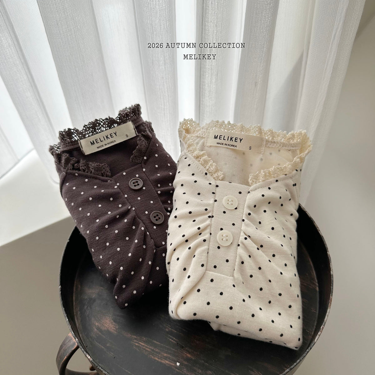 韓國童裝 26秋| ME04 Dot Shirring T-shirt 上衣 (80-140)
