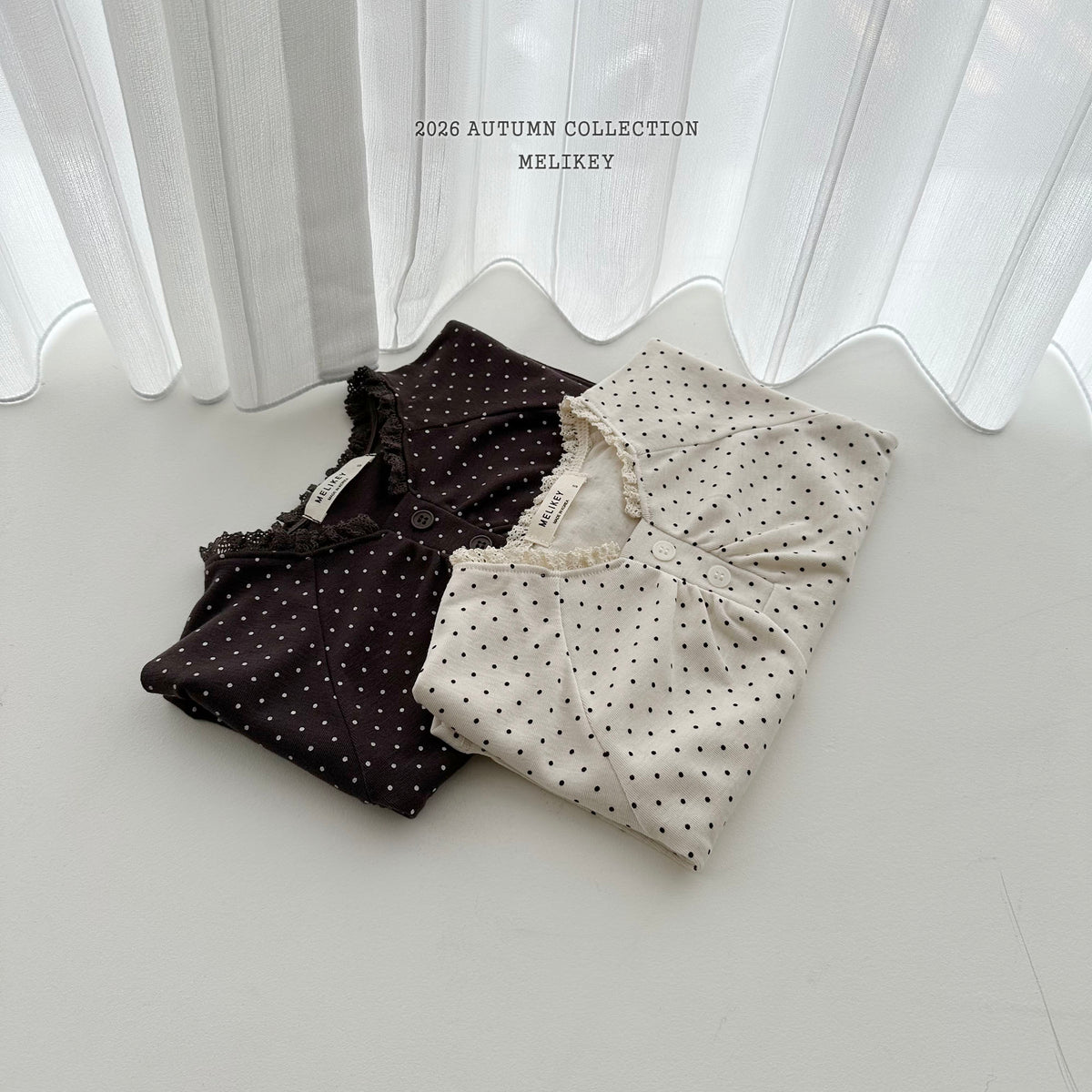 韓國童裝 26秋| ME04 Dot Shirring T-shirt 上衣 (80-140)