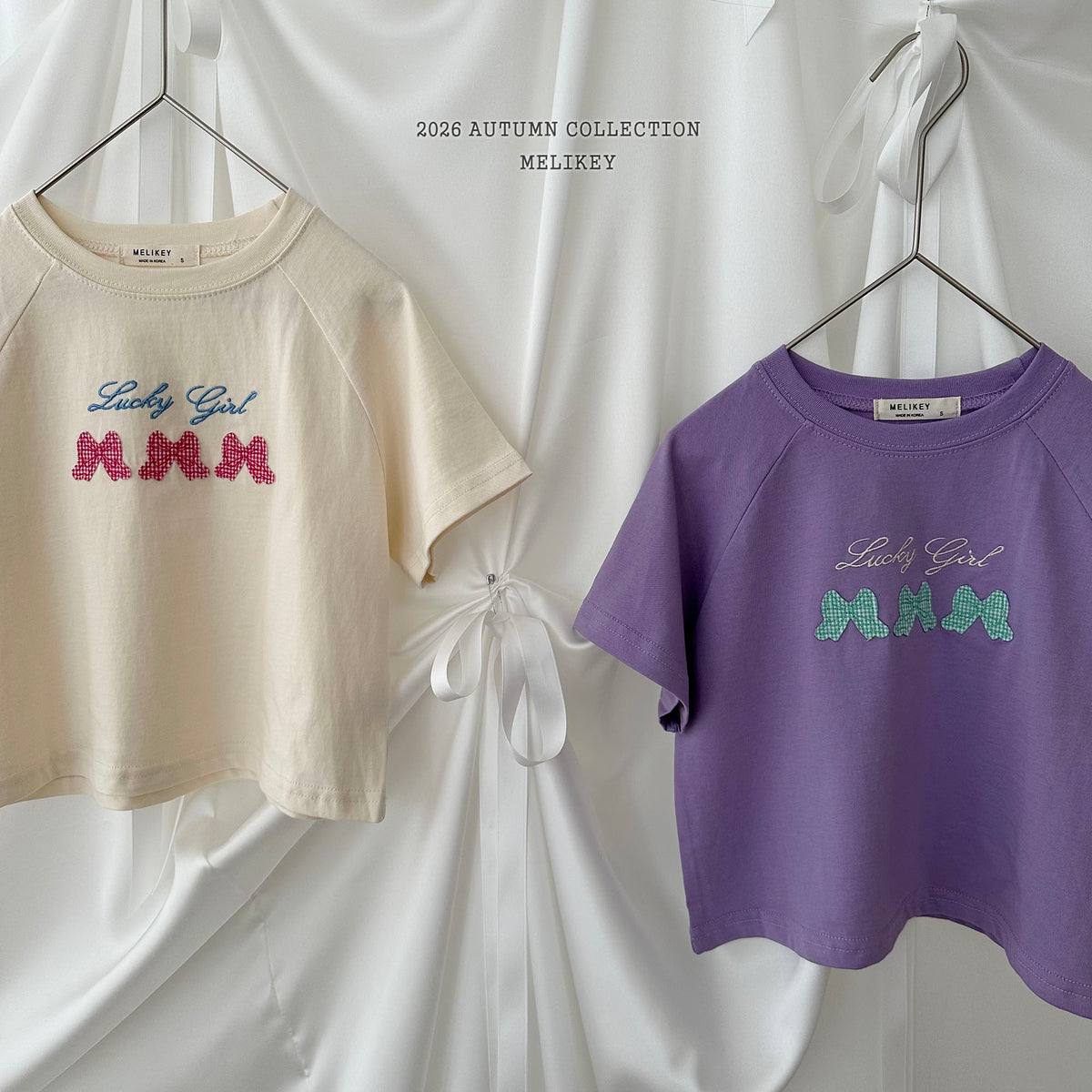 韓國童裝 26秋| ME07 Lucky Ribbon T-shirt 上衣 (80-140)