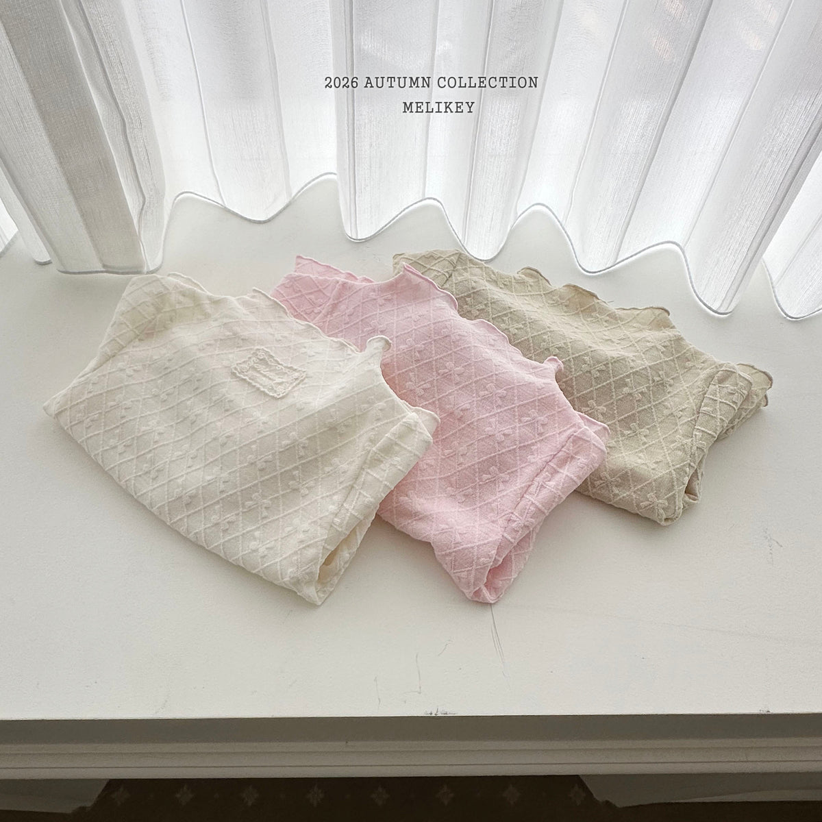 韓國童裝 26秋| ME05 Frill Ribbon Mesh T-shirt 上衣 (80-140)