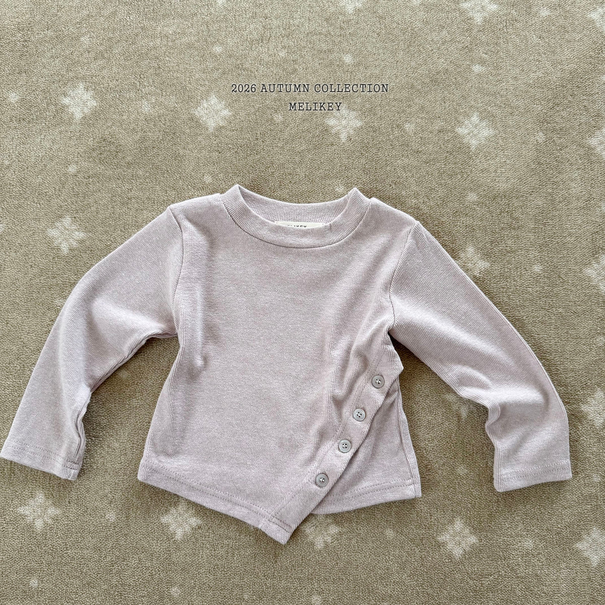 韓國童裝 26秋| ME06 Diagonal Button T-shirt 上衣 (80-140)