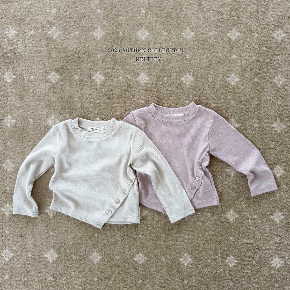 韓國童裝 26秋| ME06 Diagonal Button T-shirt 上衣 (80-140)