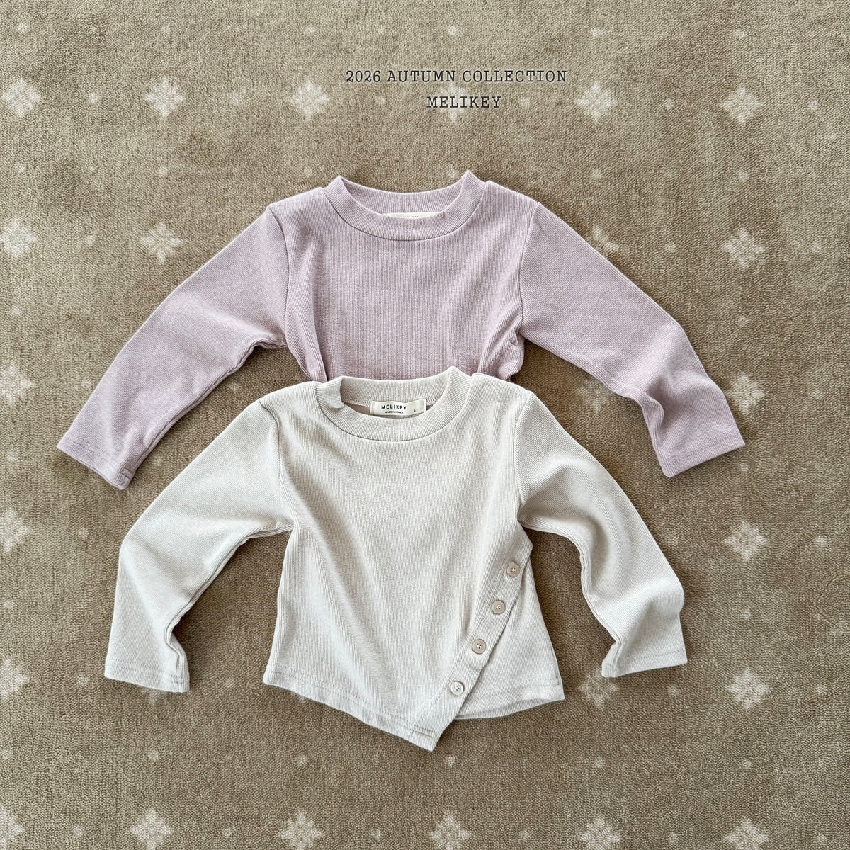 韓國童裝 26秋| ME06 Diagonal Button T-shirt 上衣 (80-140)