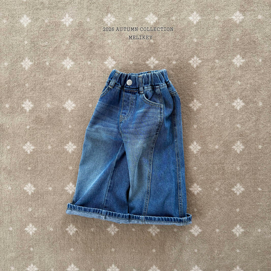 韓國童裝 26秋| ME47 Cut Wide Denim Pants 寬鬆牛仔長褲 (80-140)