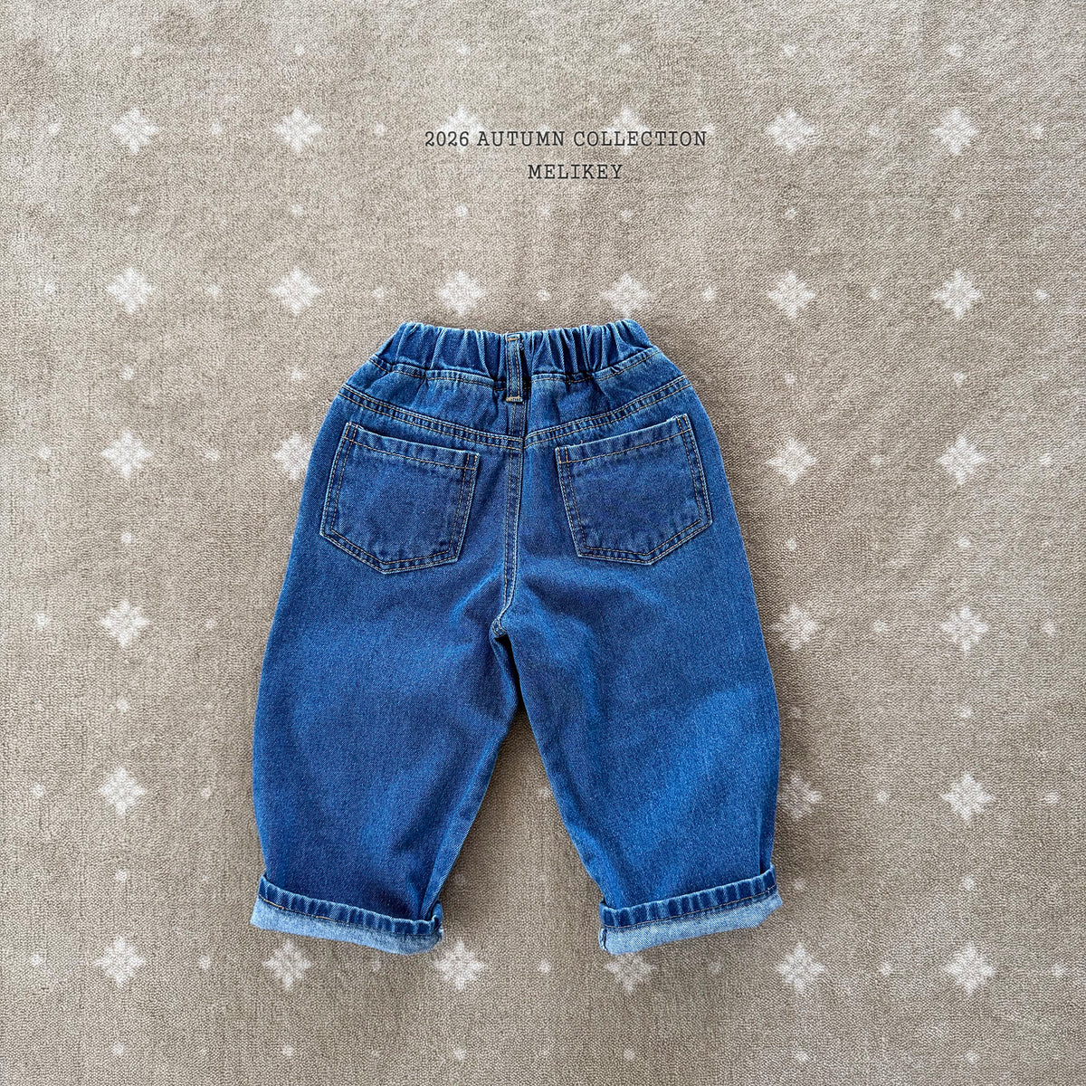 韓國童裝 26秋| ME48 Frill Cut Denim Pants 寬鬆牛仔長褲 (80-140)