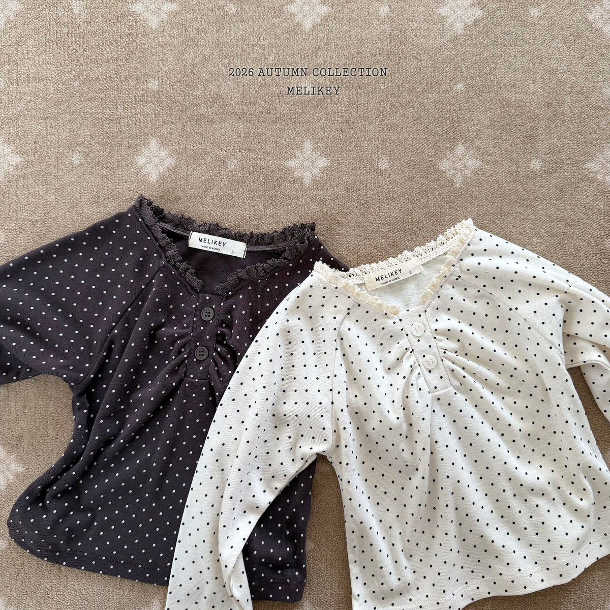 韓國童裝 26秋| ME04 Dot Shirring T-shirt 上衣 (80-140)