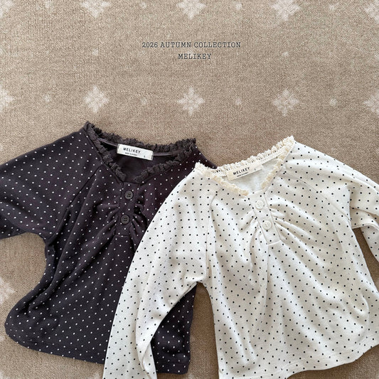 韓國童裝 26秋| ME04 Dot Shirring T-shirt 上衣 (80-140)