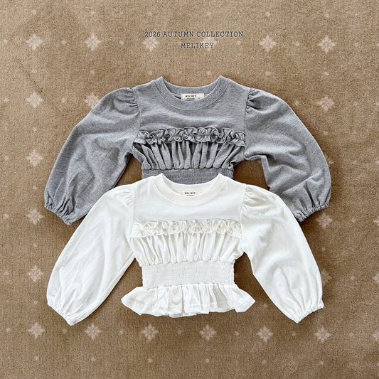 韓國童裝 26秋| ME19 Smock Frill T-shirt 上衣 (80-140)