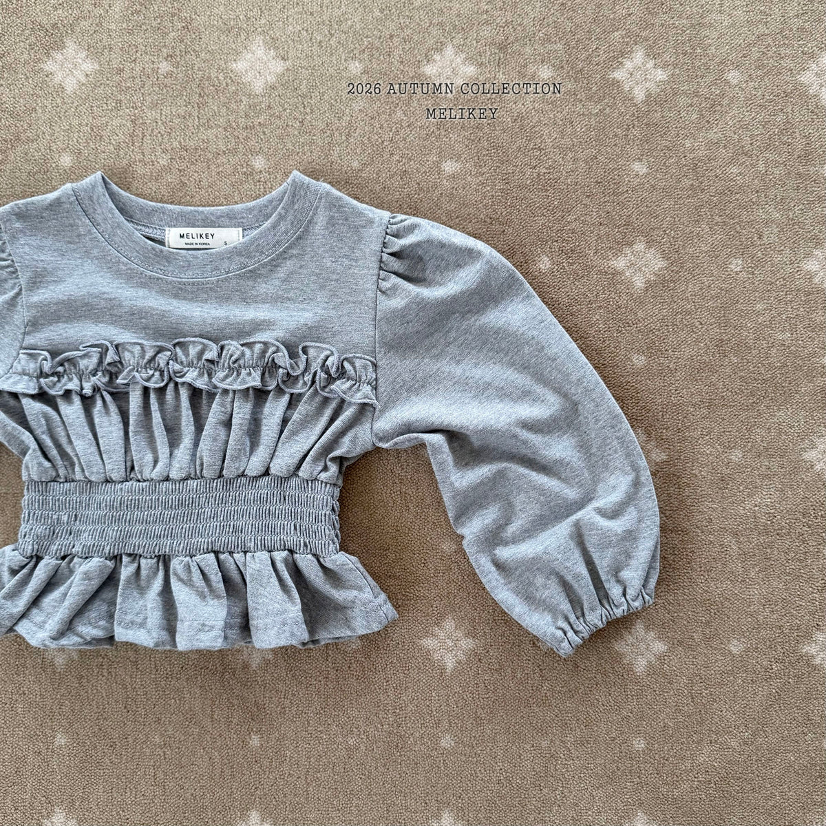 韓國童裝 26秋| ME19 Smock Frill T-shirt 上衣 (80-140)
