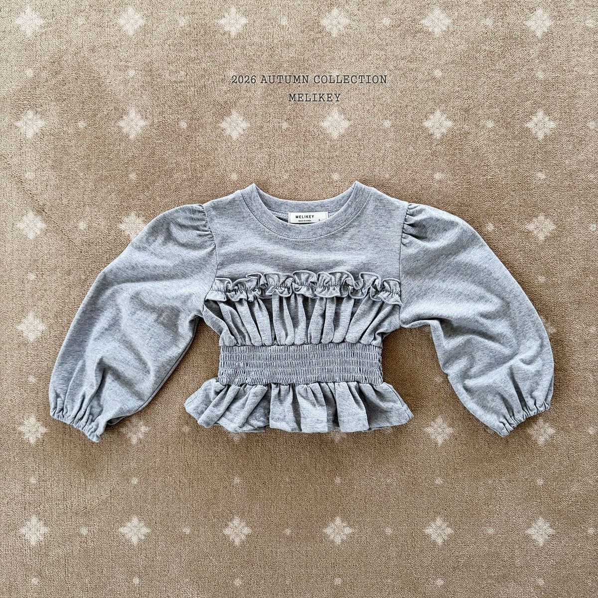 韓國童裝 26秋| ME19 Smock Frill T-shirt 上衣 (80-140)