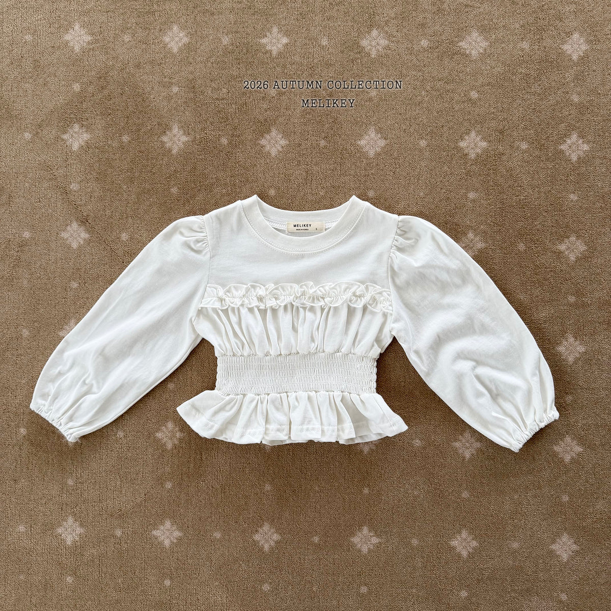 韓國童裝 26秋| ME19 Smock Frill T-shirt 上衣 (80-140)